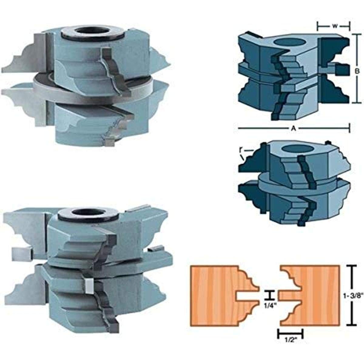 Roman Carbide DC2183 Stile and Rail Interior Door Set Bead and Cove, 1-1/4-Inch Bore
