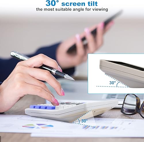 Miniatura 6 de Calculadora de escritorio, números grandes, batería de alimentación bidireccional y calculadoras solares de escritorio, botones grandes fáciles de