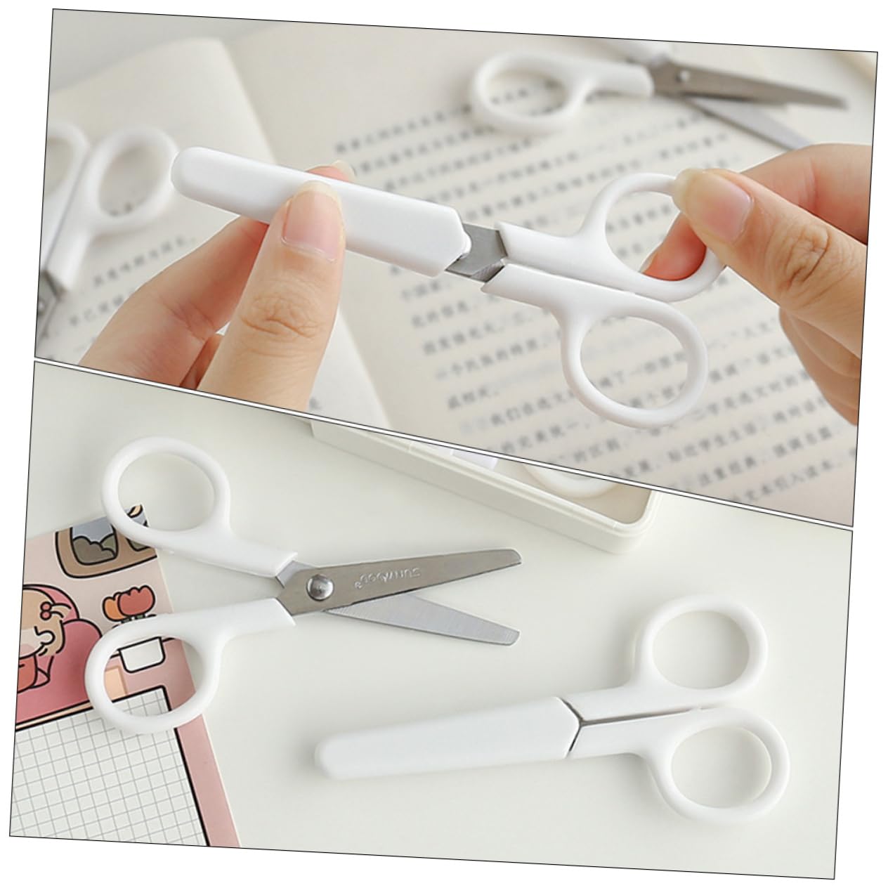Gadpiparty 4 Set Forbici Di Sicurezza Forbici Artistiche Portatili Forbici Artigianali Per La Casa Forbici Multifunzione Per Studenti Fornitura Plastica Bianca 5 Pezzi * 4