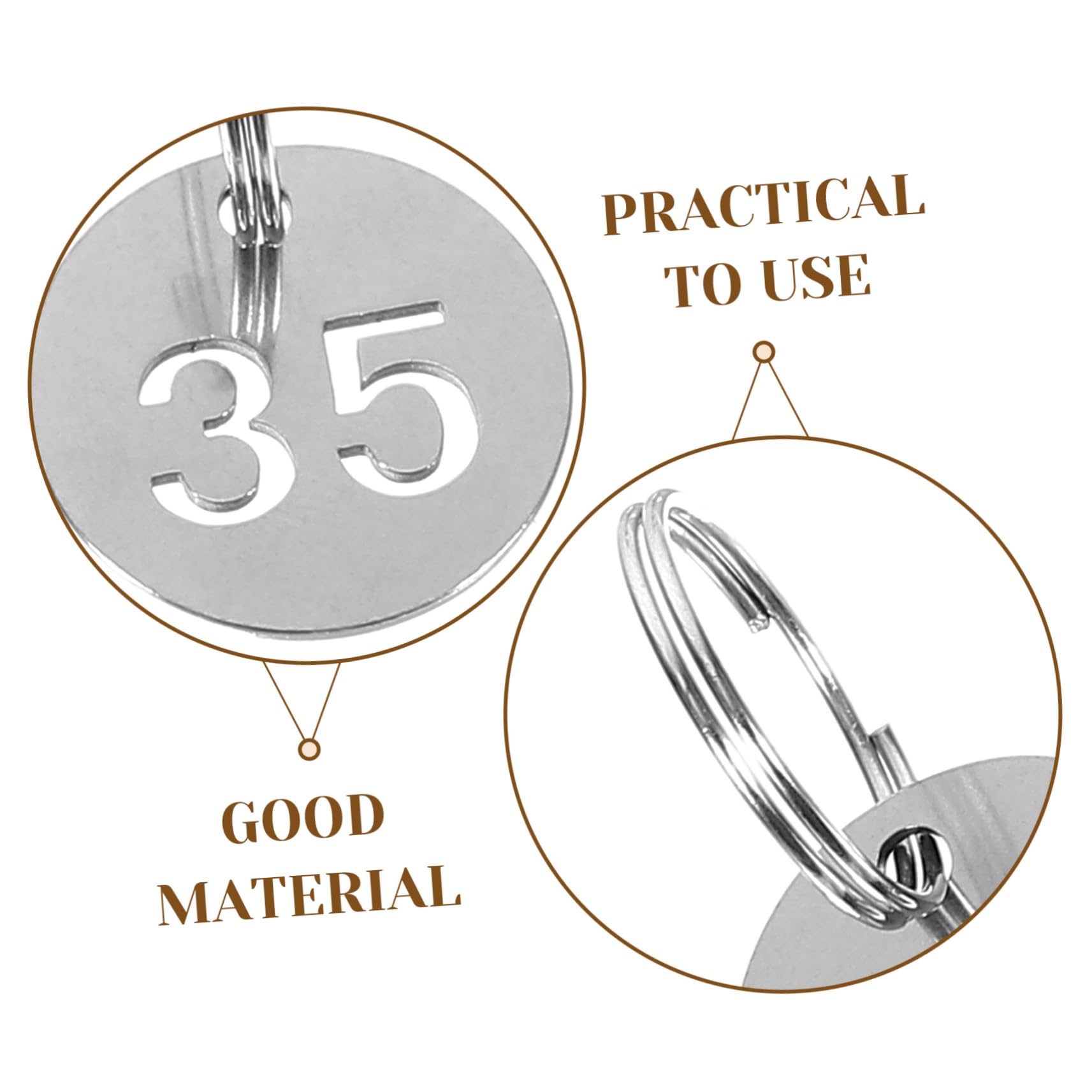 VALICLUD 5 Set Di Portachiavi Con Numeri in Metallo Da 1 A 50 Per Riporre E Classificare Le Chiavi in ​​case E Uffici 50 Pezzi * 5
