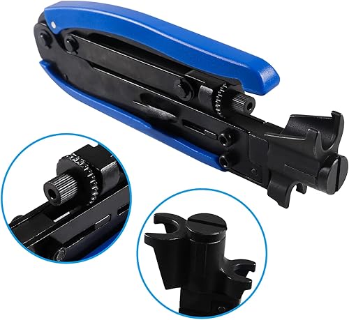 Miniatura 4 de AITIAO Kit de crimpadora de cable coaxial herramienta de compresión coaxial kit de pelacables coaxiales regulable RG6 RG59 RG11 75-5 75-7 pelacables