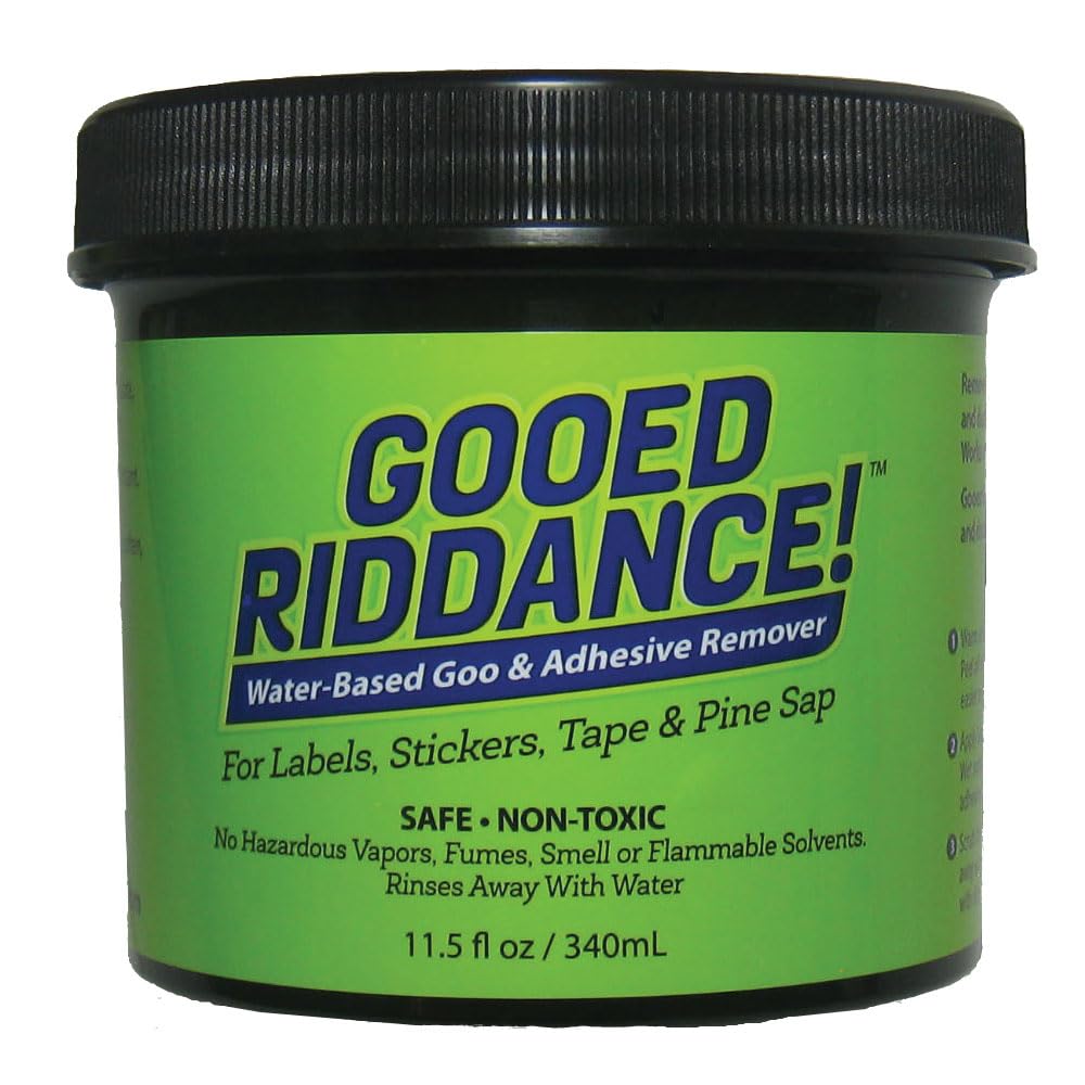Gooed Riddance - Water-Based Adhesive Remover Cleaner- Non-Toxic, No Fumes, No Vapors- Removes Stickers, Tape, Label Adhesives - Cleans Pine Sap and Tar