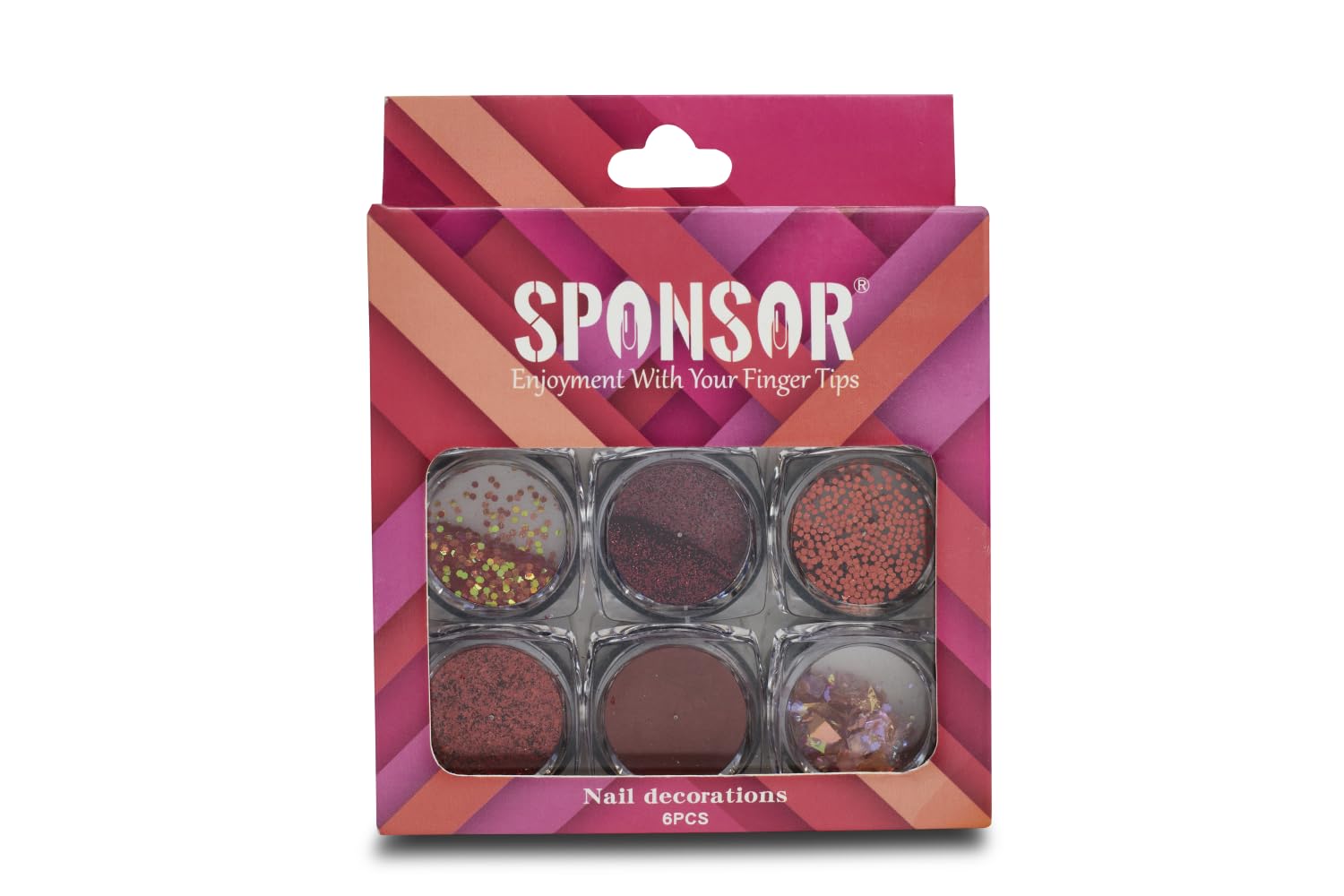 SPONSOR 6X1 Decoration | Multi-Purpose Nail Art Decoration Set | Includes 6 Unique Designs for Stunning Nail Enhancements | Perfect for Acrylic, Gel & Natural Nails | (Shade: red - 6 pc)-image-47