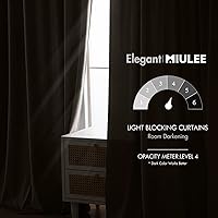 Vista 39 de MIULEE Cortinas de terciopelo de 63 pulgadas de largo, 2 paneles de cortinas opacas de lujo para dormitorio, sala de estar, cortinas de ventana