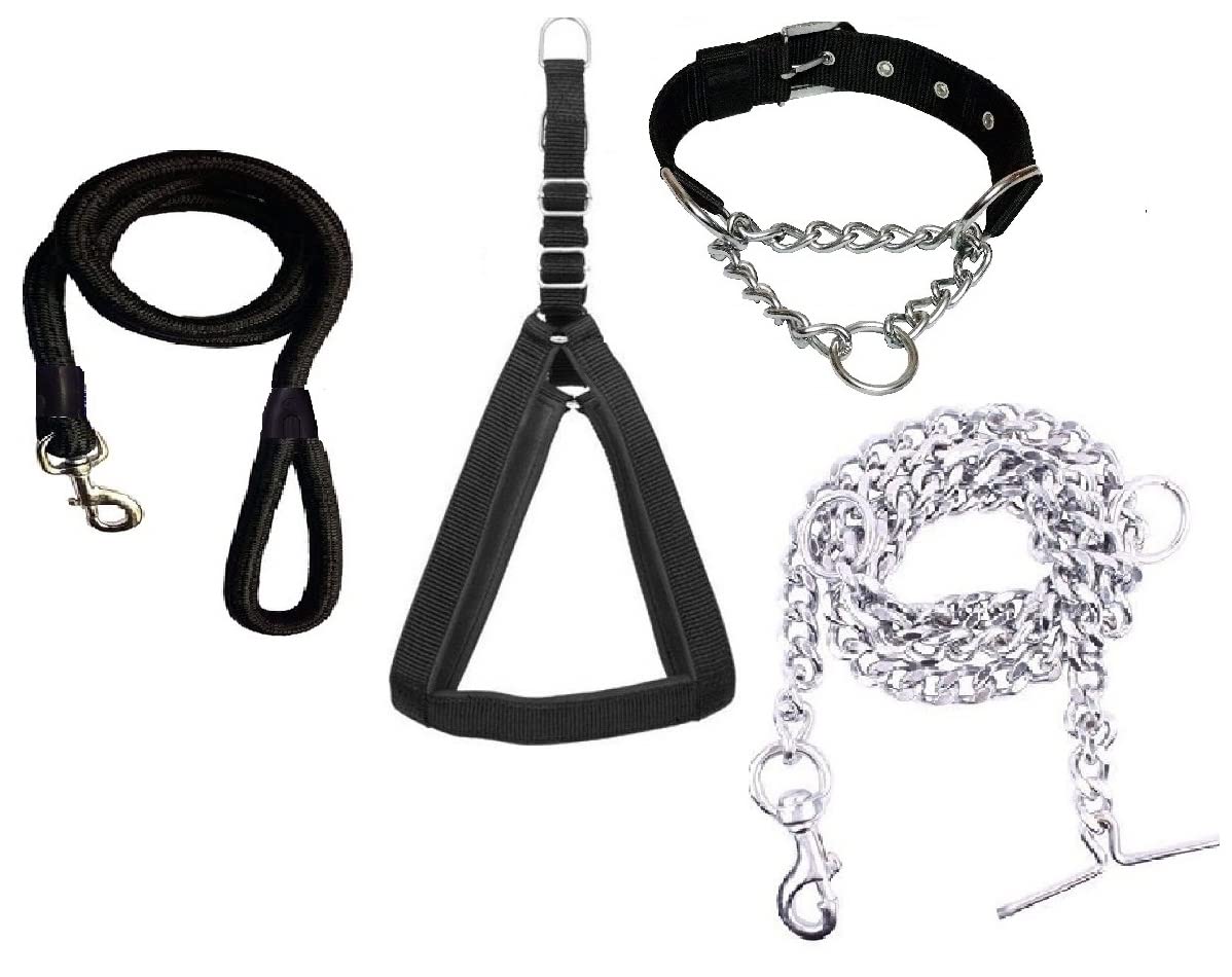 Hachiko Dog Padded Body Belt Harness+Choke Collar+Chain+Rope for All Small Breed Dogs(Combo of 4) (B09JP9ZCPM) Amazon Price History, Amazon Price Tracker