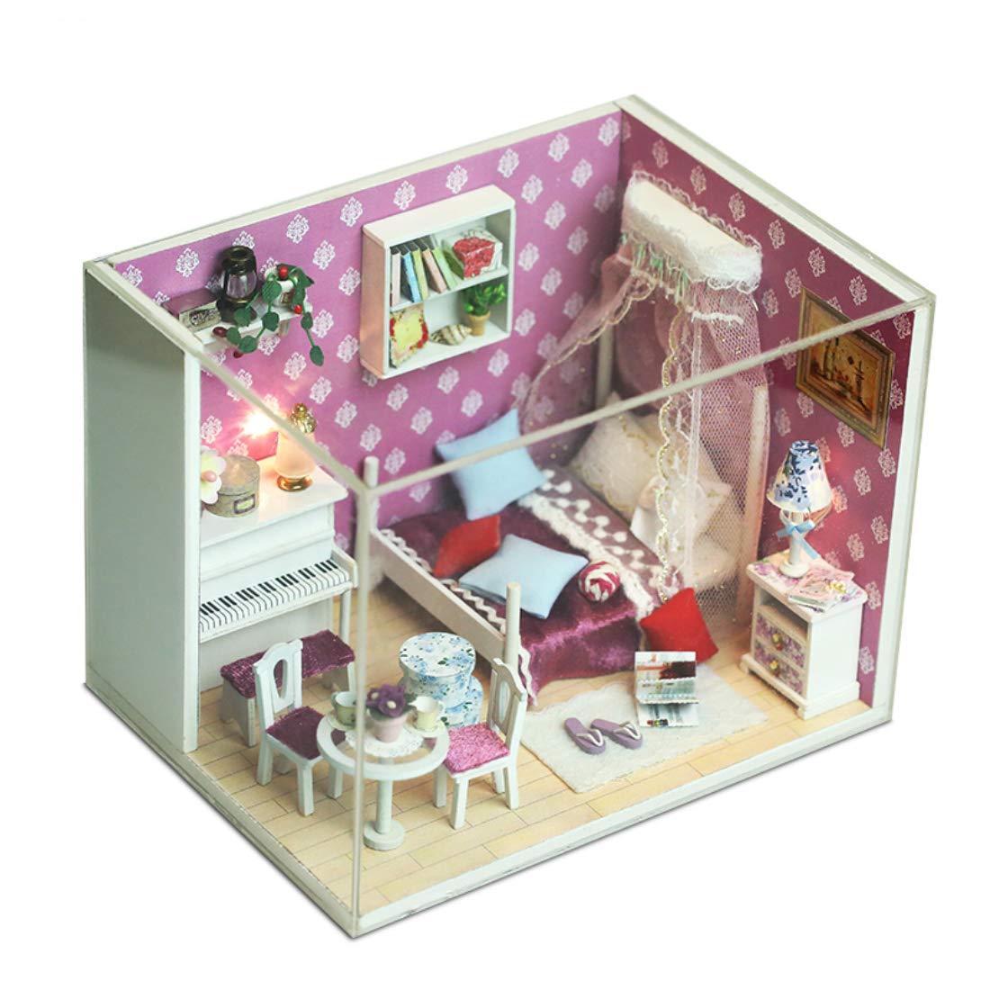 Power En Bois Bricolage Jouet Maison Mini Kit A La Main Decoration De La Maison Cadeau De Noel Anniversaire Amazon Fr Sports Et Loisirs
