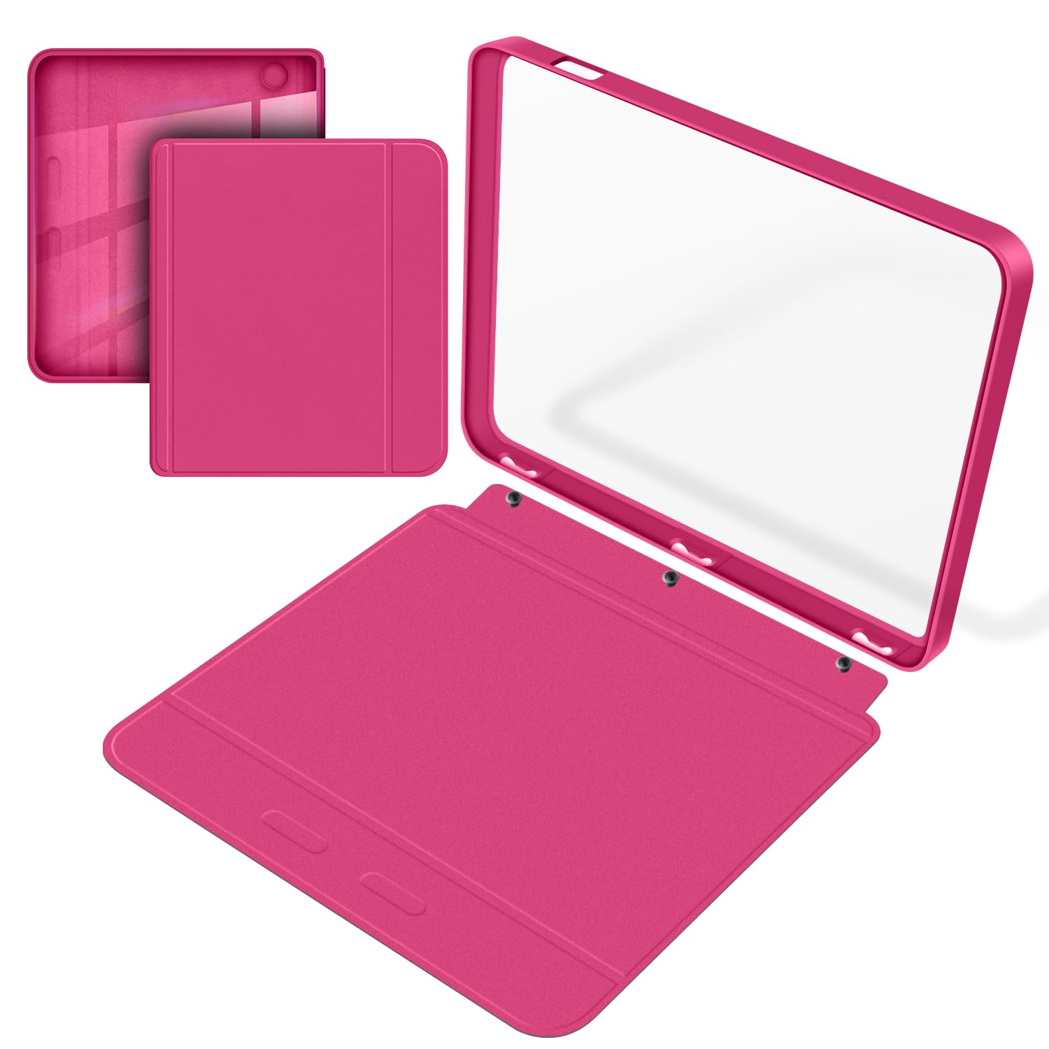 Split Folio Detachable Protective Case for 7" Kobo Libra Colour 2024 Released, Ultra Clear Transparent Back Cover Light Shell, Auto Sleep and Wake, Dark Green — view 11
