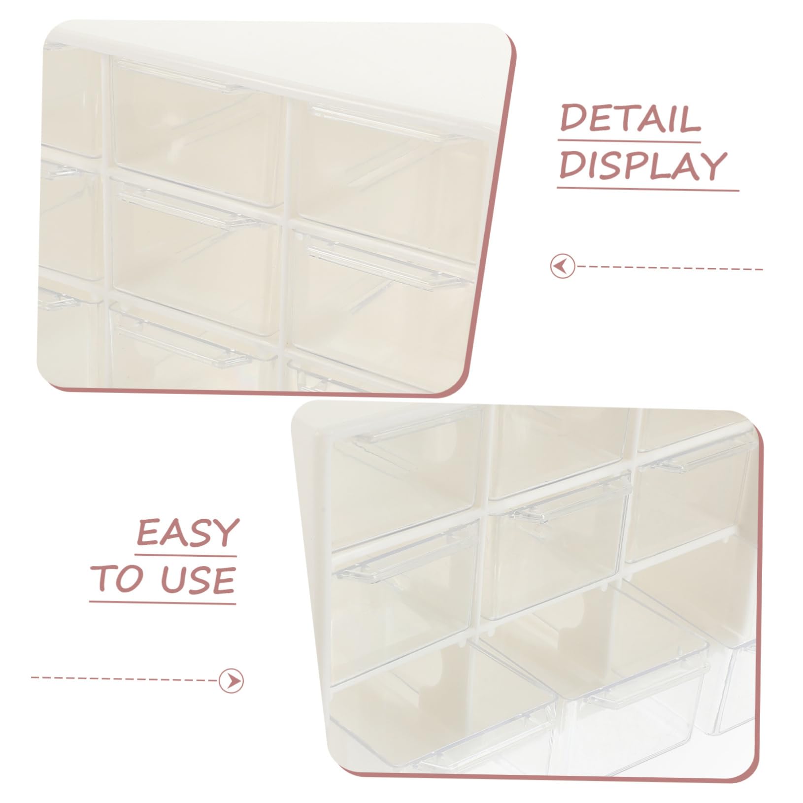 FUNOMOCYA 4-piece Drawer Storage Box Portable Convenient Plastic for Beads Jewelry Components