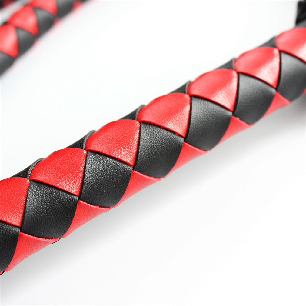 cuir longue 140 cm, cravache-fouet Cravache tressé S & M Bondage Flogger avec extrémités häng Bague Cosplay Sex Toys Accessoire pour BDSM
