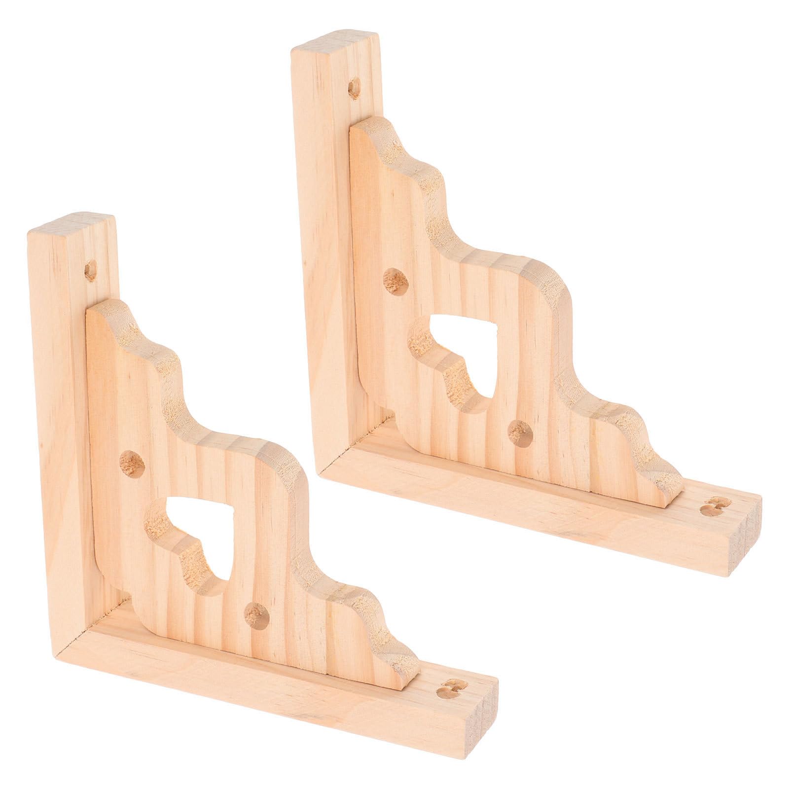 Soporte para estantería flotante VILLCASE caqui de madera maciza triangular paquete de 2 piezas