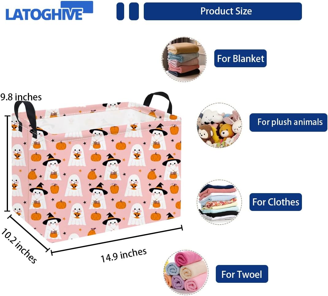 Rectangular Storage Basket, Pink Ghost image 2