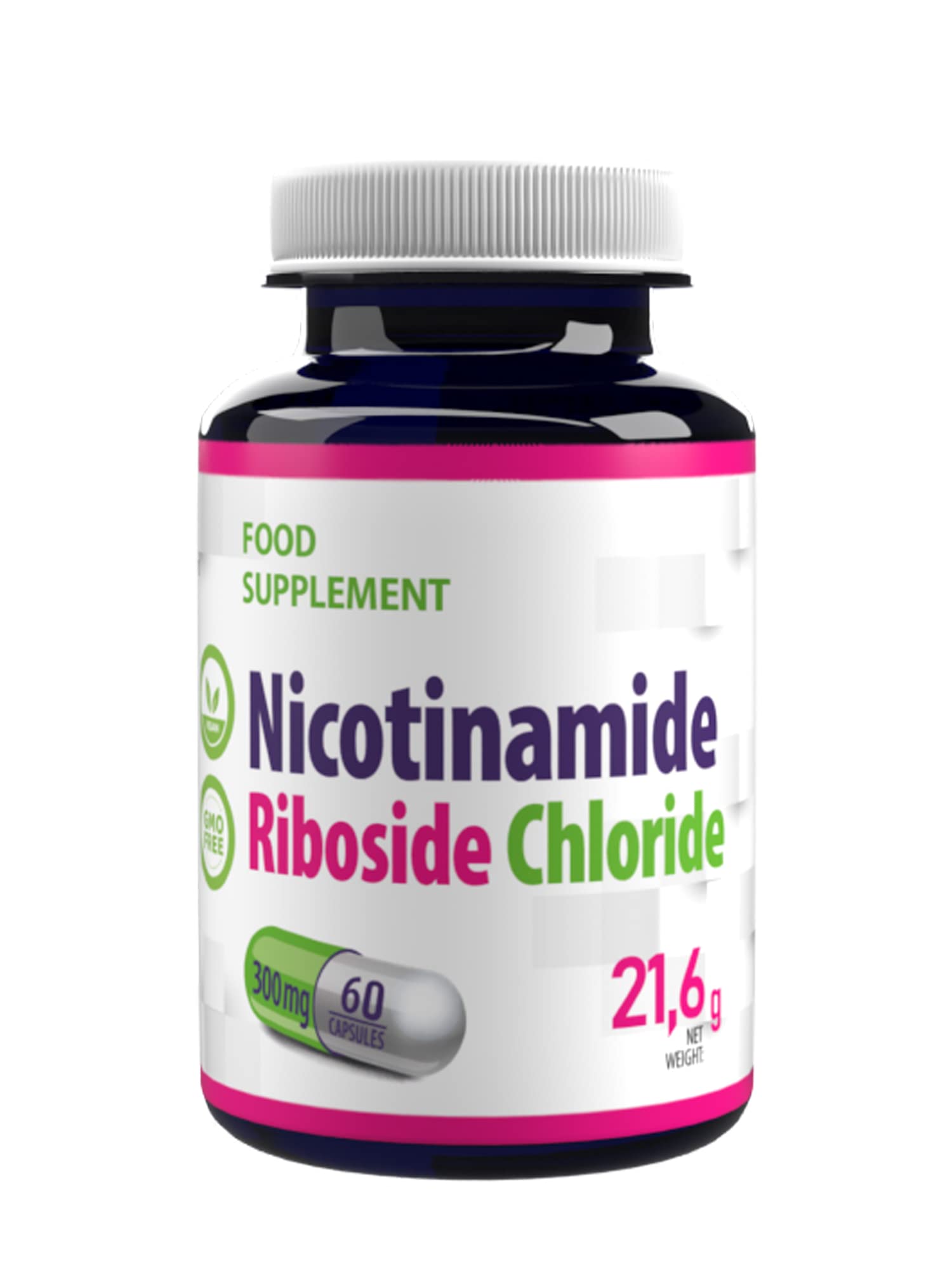 NAD+ Nicotinamide Ribose Chloride 300mg | 60 Vegan Capsules | High Strength Cellular Energy & Anti-Aging Support | 3rd Party Lab Tested | Non-GMO & Gluten-Free