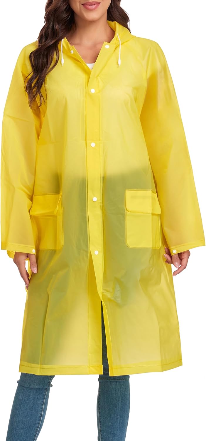Raincoats For Women Men Reusable Portable Waterproof EVA Long Rain Ponchos with Hoods - Image 3