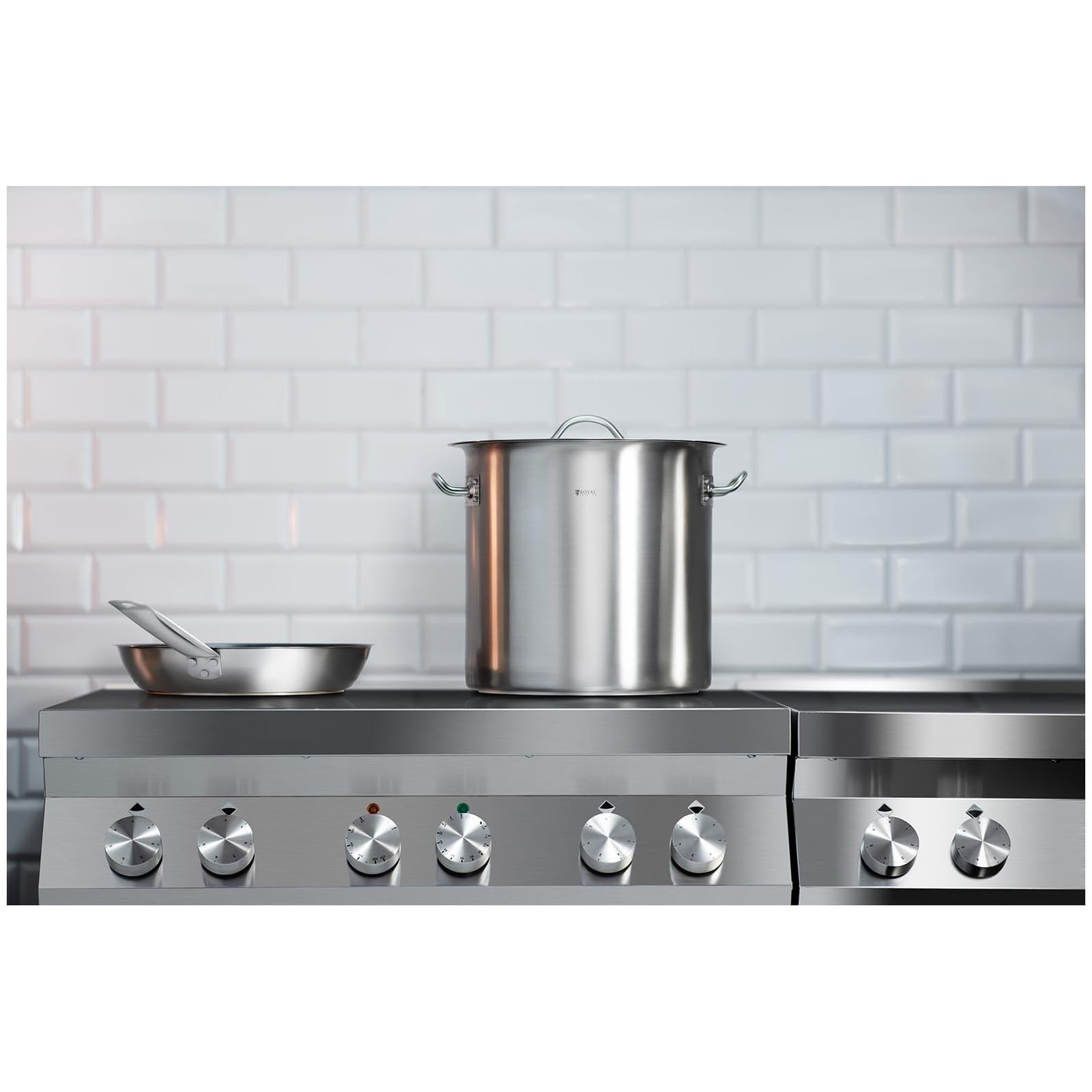Royal Catering Pentola Per Induzione Pentola Acciaio Inox RCST-17E3 (Acciaio Inox, 17 L, Fondo 3,8 mm)