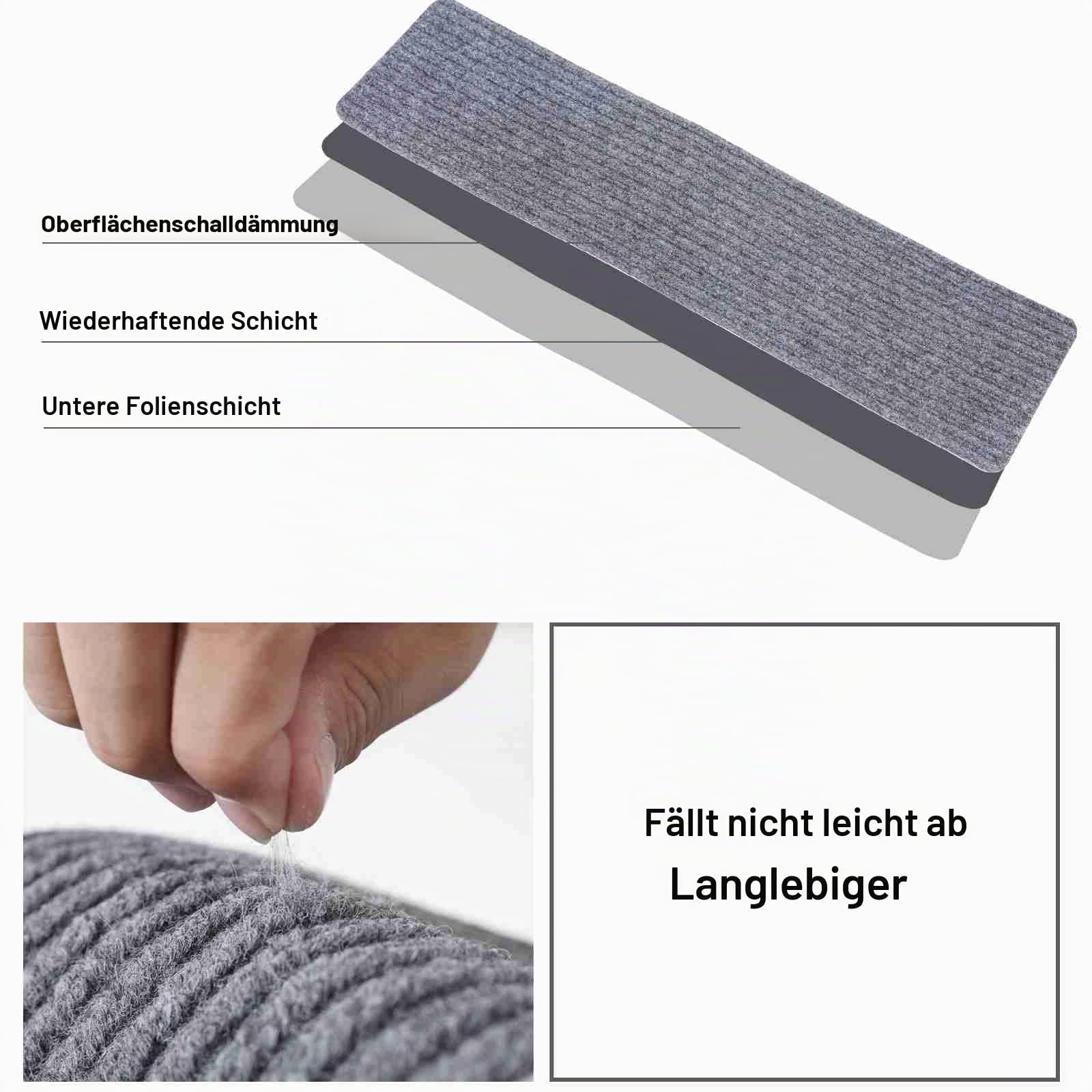 Arthome Teppich Treppenstufen Anti Rutsch Treppenteppich Teppiche 15 packen 20x76cm für Holztreppen,Sicherheitslaufmatte für Senioren und Kinder,rückstandsfrei Selbstklebende Treppenstufen(Grau)