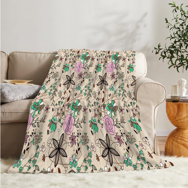 Amazon｜ブランケット 夏用 薄茶色の花 ブランケット 大判 ぶどうの木  