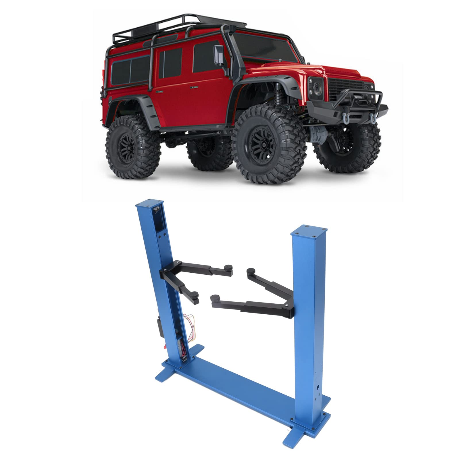 Zerodis RC Piattaforma Elevatrice Elettrica, Supporto di Riparazione per Auto RC in Lega di Alluminio Anti-deformazione Universale a Basso Rumore e Alta Resistenza per Veicolo RC 1/10 (Blu)