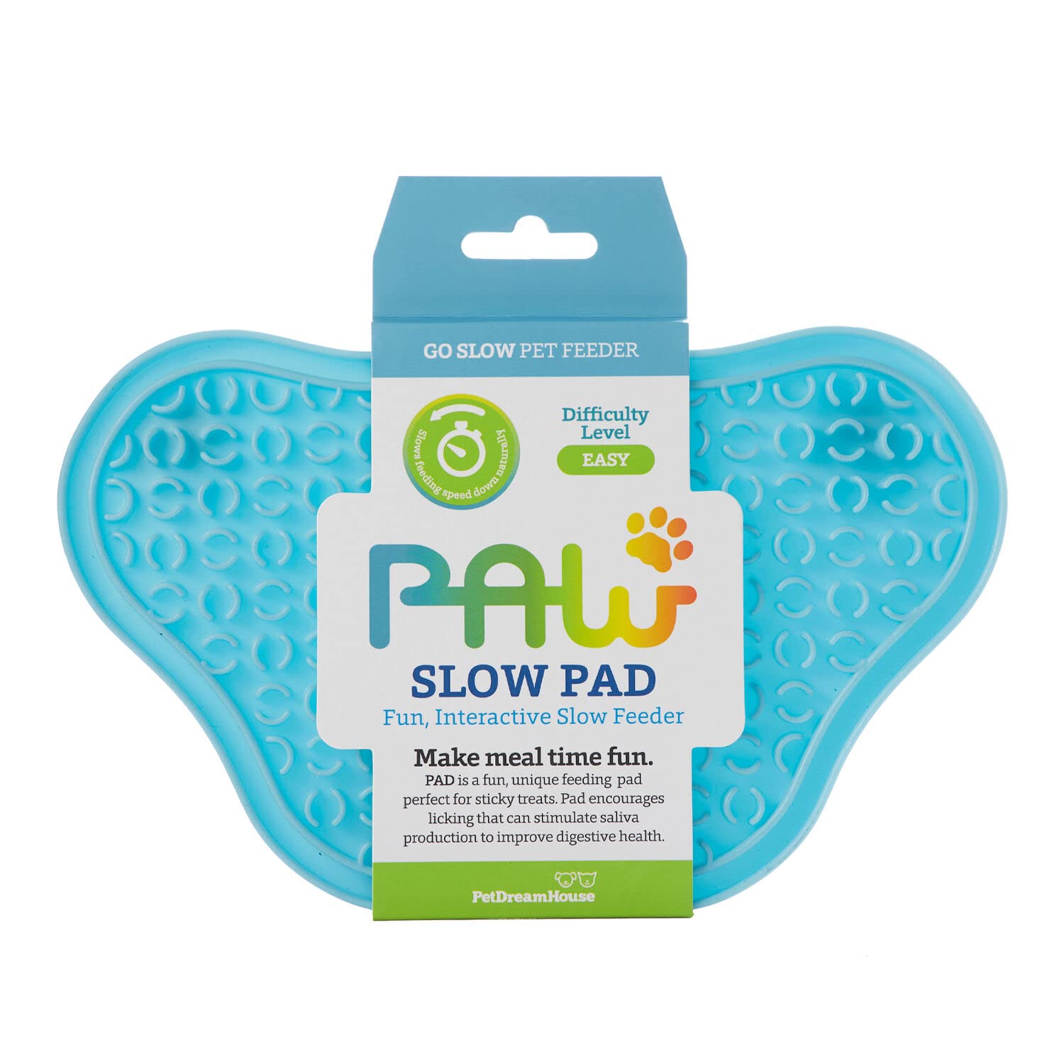 PetDreamHouse PAW Slow Lick Pad – Non-Slip Lick Mat for Dogs & Cats, Anxiety Relief, Durable TPE, Suction Cup Grip, Dishwasher Safe – Blue — image 1