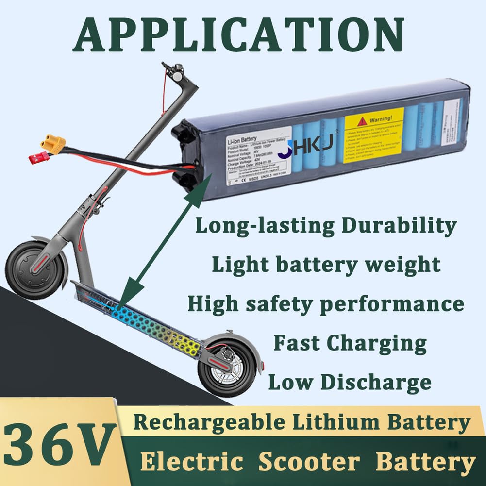 Batterie de Rechange 36 V 6 Ah 10,5 Ah Batterie Lithium 7,8 Ah Batteries Li-ION 36 V Batteries Trottinette pour M365 pour Moteurs 200 W - 400 W avec Ports JST et XT30,36v7.8ah