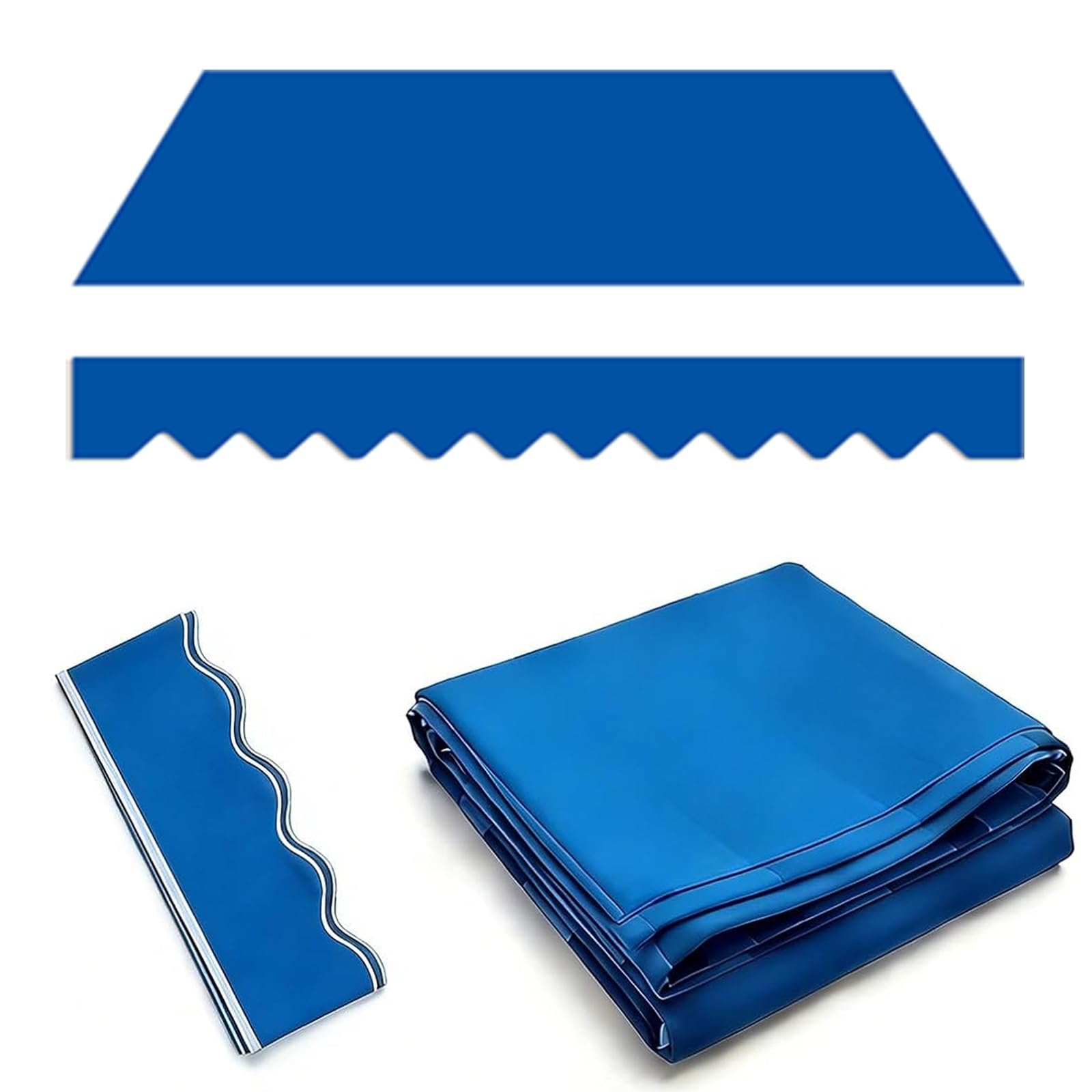 ROFBIHG Retractable Awning Replacement Fabric, Window Sunshade Shelter Canvas, Outdoor Patio Canopy Replacement Fabric Water Resistant Polyester Sun Shade Shelter Cover(Blue,6.5x1.5m(21.3x5ft))