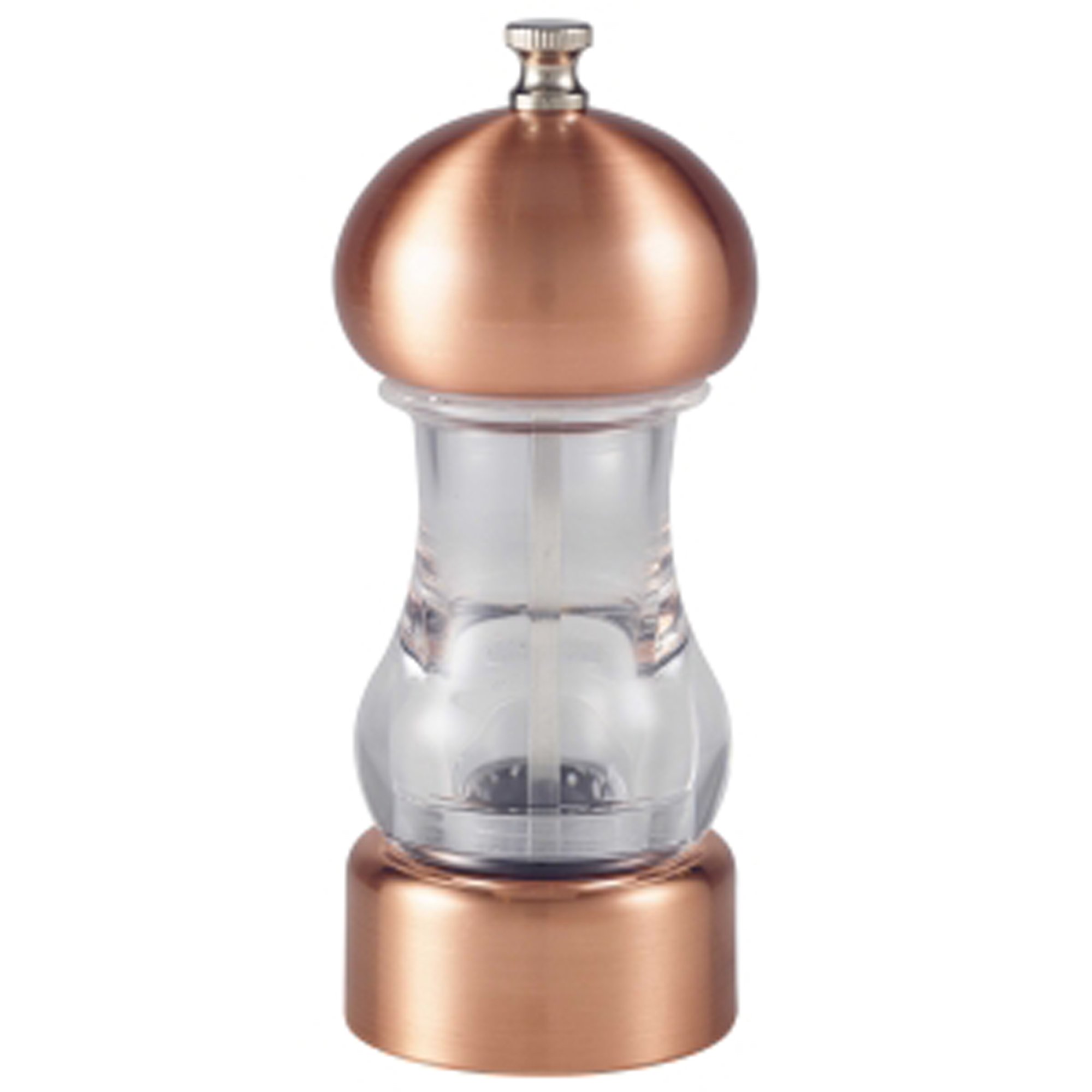 Genware Transparent Copper & Acrylic Salt Or Pepper Grinder - Single - Salt And Pepper Mills, Salt Grinder