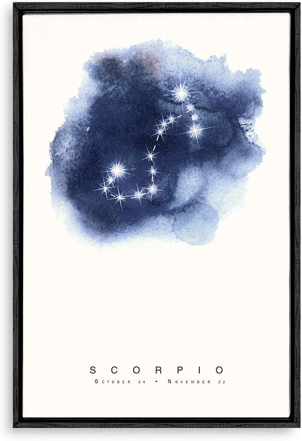 wall26 - Framed Canvas Wall Art - Constellation Scorpio - Giclee Painting Wall Art for Bedroom Living Room Home Decoration - 16x24 inches