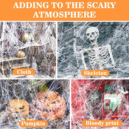 950 sqft Spider Webs Halloween-Decorations Halloween Spider Web Cobwebs Halloween Decorations Spider Web Decor with 40 Fake Spiders Super Stretch Cobwebs for Halloween Decor Outdoor2