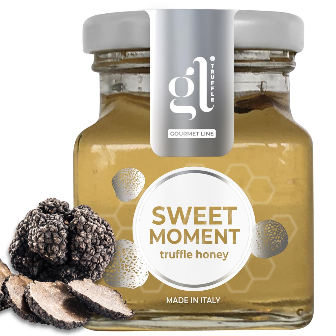 GL Truffle GOURMET LINE Truffle Honey, Infused with Truffles, Sweet Moment, Charcuterie Board, Cheese Plate, A Delightful Fusion of Sweetness and Truffle Magic, Product of Italy, 120 gm (4.2 Fl oz)