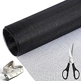 Lussgucc Window Screen Replacement, 48'x 118' Durable Fiberglass Window Screens for Door Patio Porch Windows, Adjustable DIY Window Screen Mesh, Black, Window Screen Repair Kit