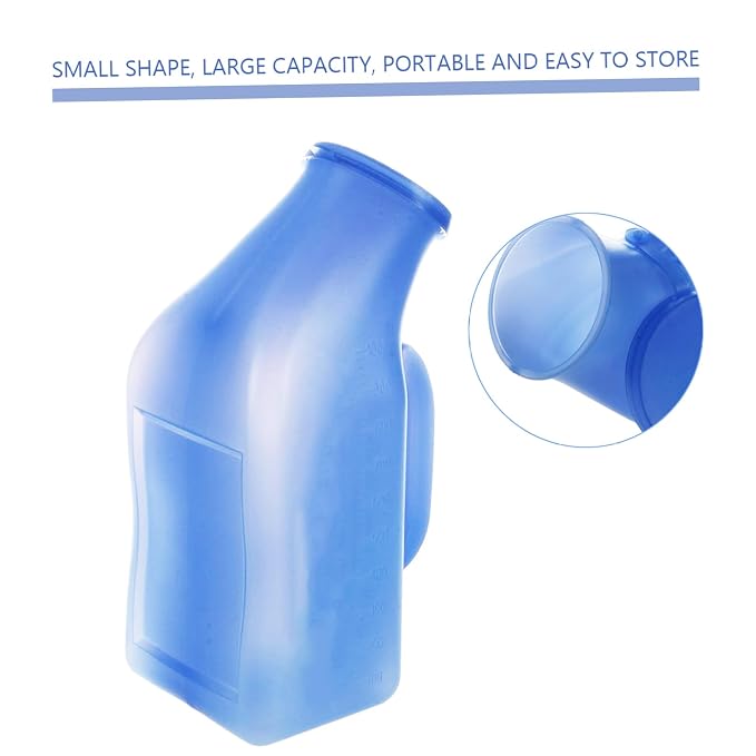 Orinal portátil masculino, botella para orinar en casa, orinal grueso y firme con tapa, capacidad 1 L miniatura 3