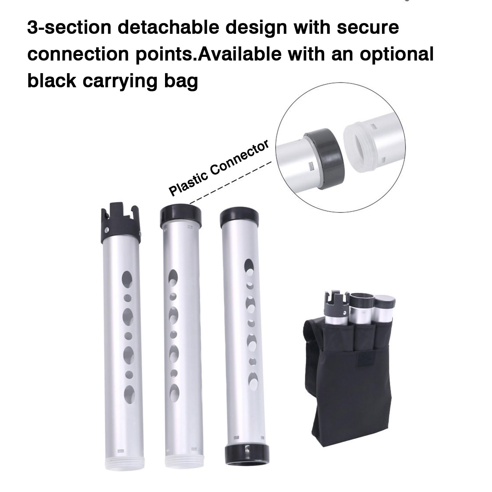 Tubo recuperador de Pelotas de Golf: recogedor de aleación de Aluminio liviano y fácil de Usar (no es Necesario doblarlo) — Diseño Desmontable de 3 Secciones