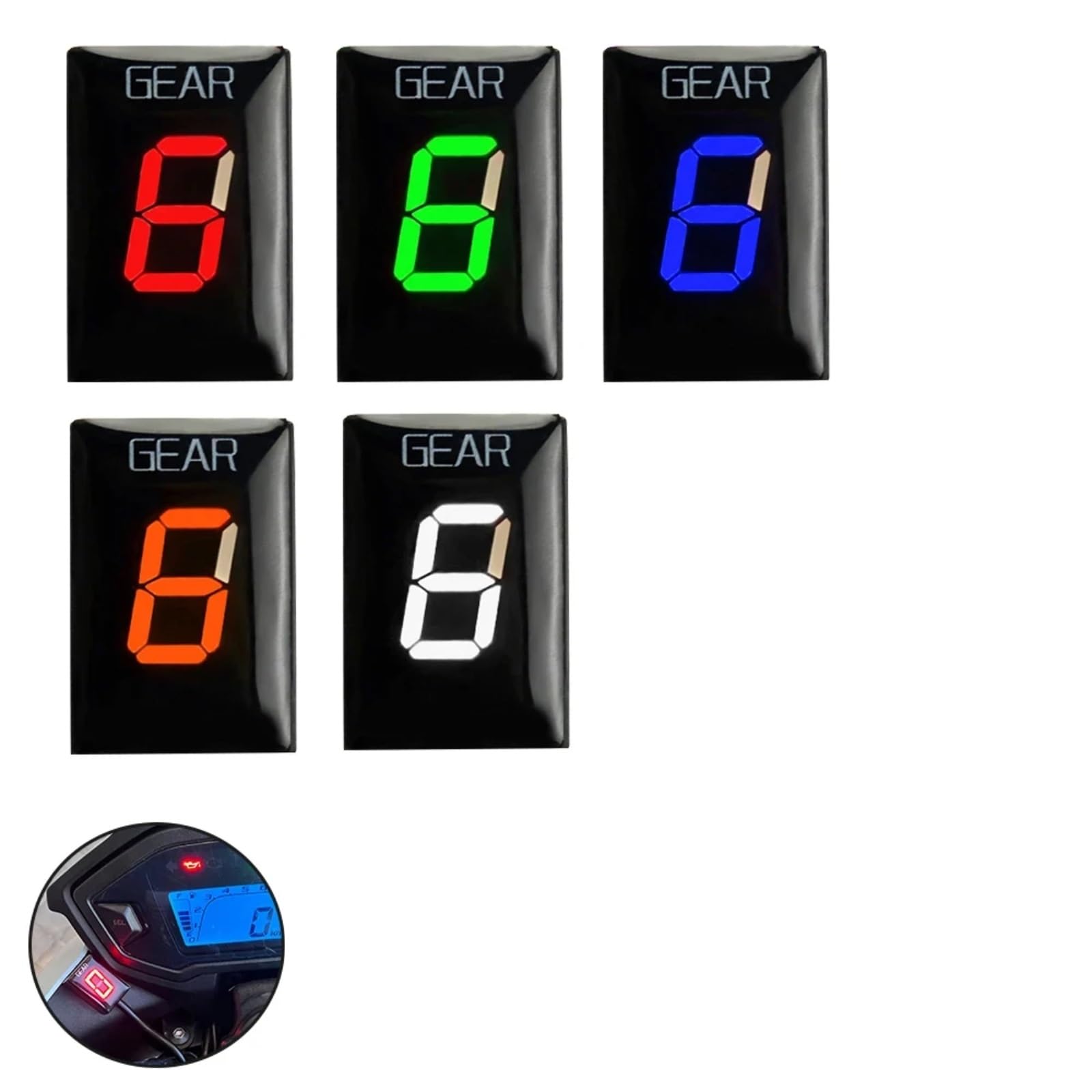 Indicatori Marcia Moto Compatibile Con CB600F Per Hornet 2007 2008 2009 2010 2011 2012 2013 Per CB300R 2018 2019 Indicatore Marcia Digitale Motocicletta Display Motocicletta Sensore Leva Cambio(Orange