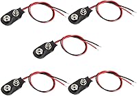 Vista 1 de uxcell 5pcs DC 9V Clip de batería Tipo I Conector de hebilla de piel sintética Alambre de plomo 5.7 in de longitud