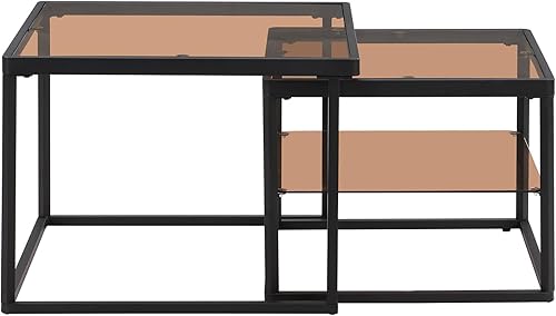 Miniatura 52 de Mesa de centro moderna con 2 cajones de almacenamiento y estantes de exhibición, mesa de cóctel rectangular con luces LED de 16 colores, ideal para