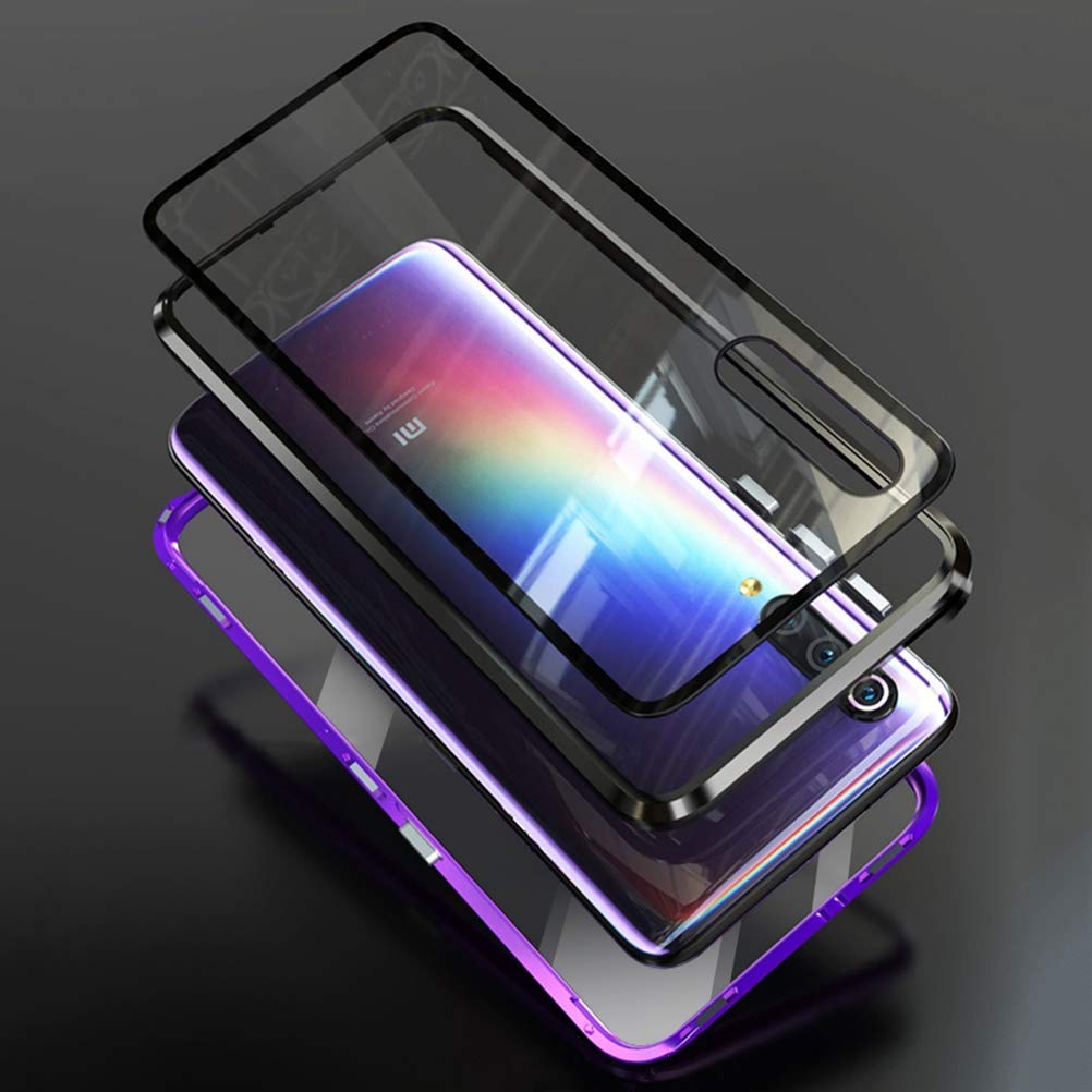 Custodia Magnetico per Xiaomi Redmi Note 9 PRO,Cover 360 Gradi Full Body Trasparente Vetro Temperato+Alluminio Metal Bumper con Adsorbimento Magnetico Copertura Case per Xiaomi Redmi Note 9 PRO