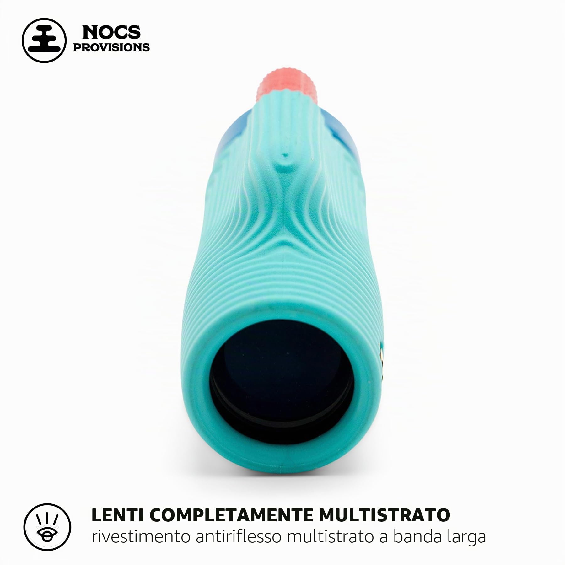 Nocs Provisions Tubo zoom monoculare 8 x 32, ingrandimento 8x, prisma Bak4, ampio campo visivo per bird watching, zaino in spalla e osservazione della fauna selvatica, blu tahiti