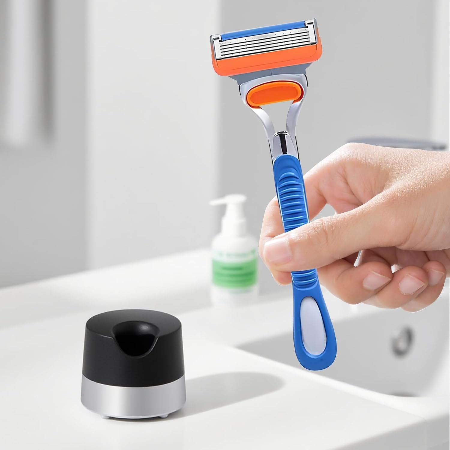 Alloy Razor Stand with Drain Hole, Fits Gillette & Most Manual Razors image 5