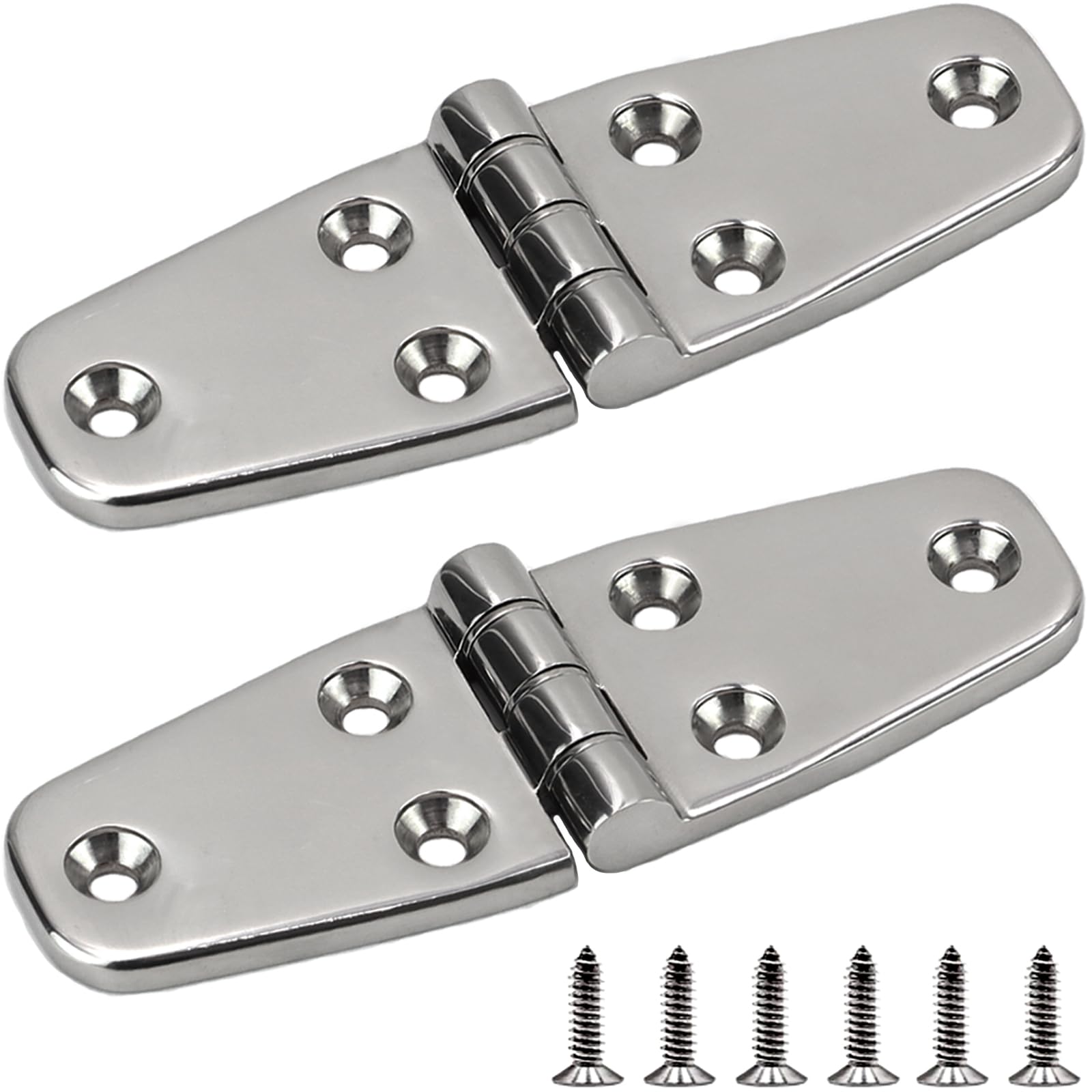 SHENGHUISS Boat Hatch Casting Hinge 316 Stainless Steel Marine Heavy Duty Door Hinges for Boat, Yacht with Screws (4 inch x 1.5 inch 2 Pack)