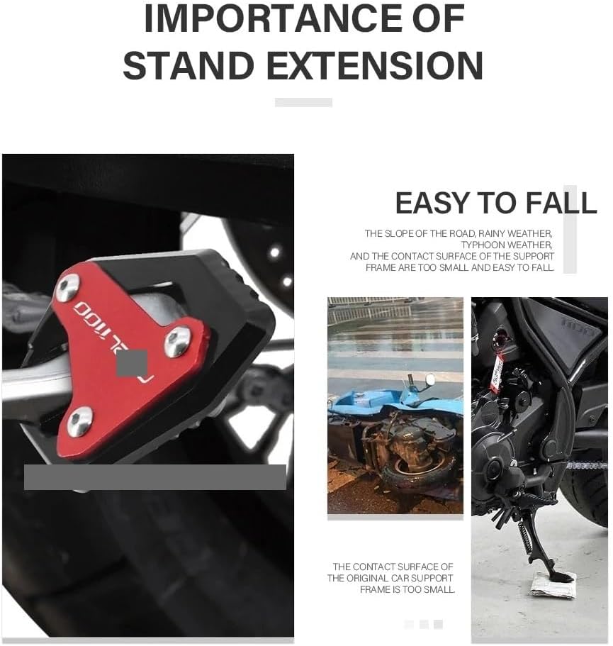 Motorcycle Foot Plate Pad Motorcycle Accessories Side Stand Enlarge Extension Kickstand for H&onda CMX CM 1100 CMX1100 CM1100 Rebel 2021 Foot Pad Support