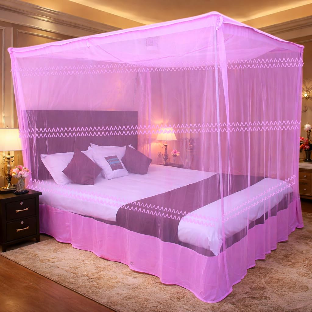 Luxury Purple Mosquito Net - Double Bed Protection -8