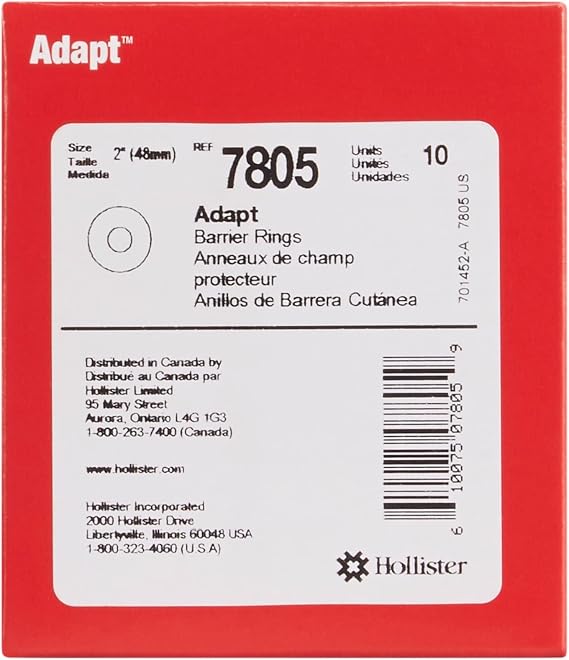 Hollister 7805 Adapt 2 Flat Barrier Rings, 10 Pack Ostomy Barrier Ring, Ostomy Supplies, Customizable Skin Barrer Ring