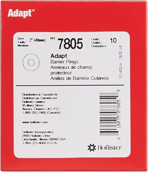 Hollister 7805 Adapt 2 Flat Barrier Rings, 10 Pack Ostomy Barrier Ring, Ostomy Supplies, Customizable Skin Barrer Ring