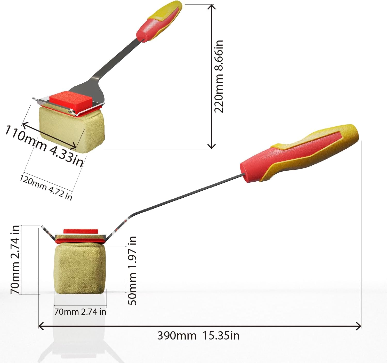 BBQ Grill Brush for Outdoor, Replacement Cleaning Head, Safe Steam Grill Cleaning Brush with Scraper, Non Metal Bristles for Cast Iron, Stainless-Steel Grates(RED)