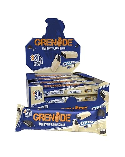 Grenade OREO White Protein Bar - High Protein, Low Sugar, 12 x 60 g - OREO White - 12 x 60 g