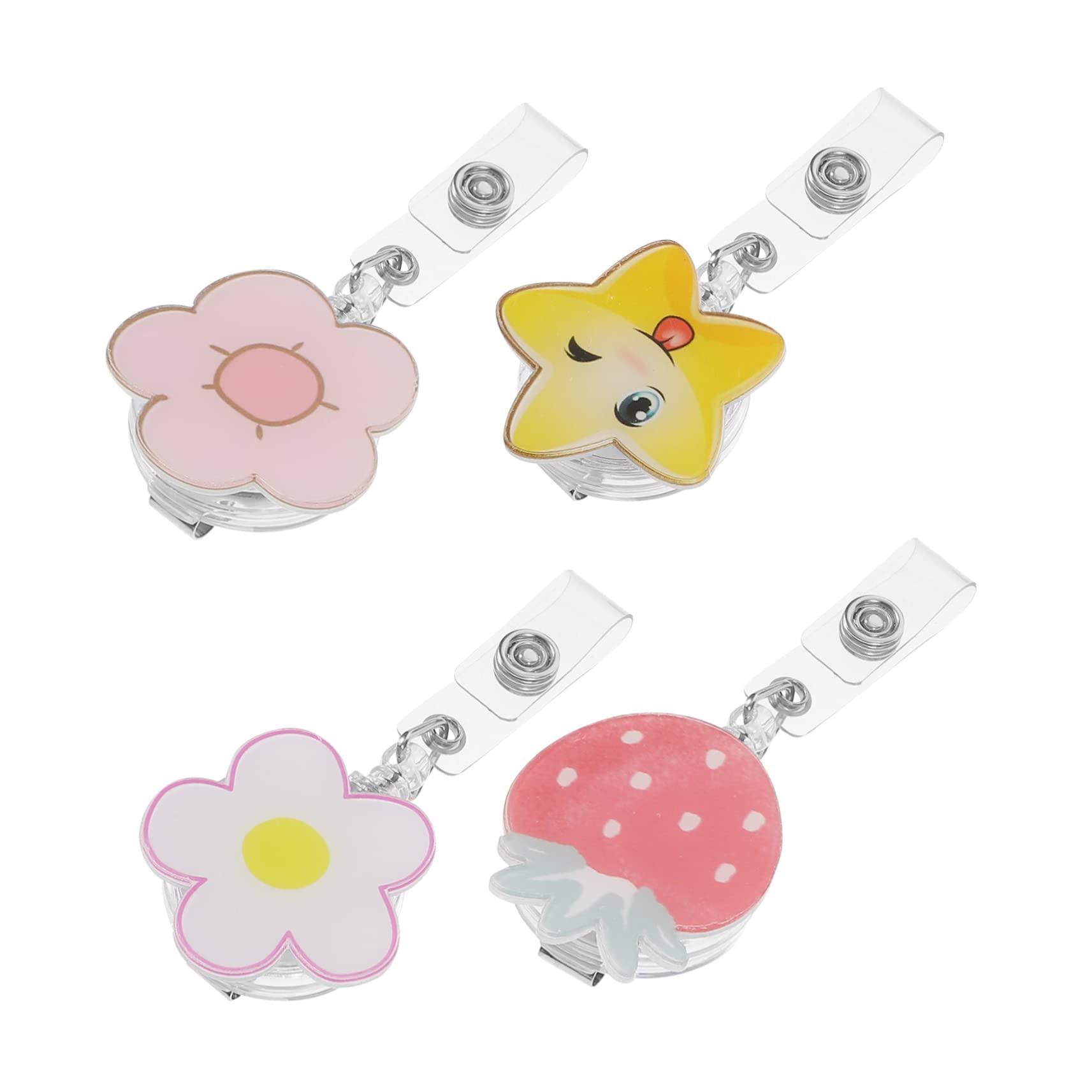 HOMSFOU 5 Set Badge Retrattile Clip Per Tesserino Multi Badge Leggero E Resistente Per Medici E Lavoratori Del Settore Sanitario 4 Pezzi * 5