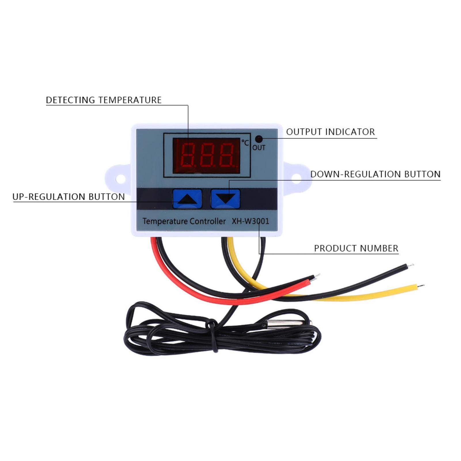 DC 12V 120W / 180W Mini termostat Cyfrowy termostat Przełącznik z sondą Programowalne ogrzewanie Chłodzenie Elektroniczny termostat