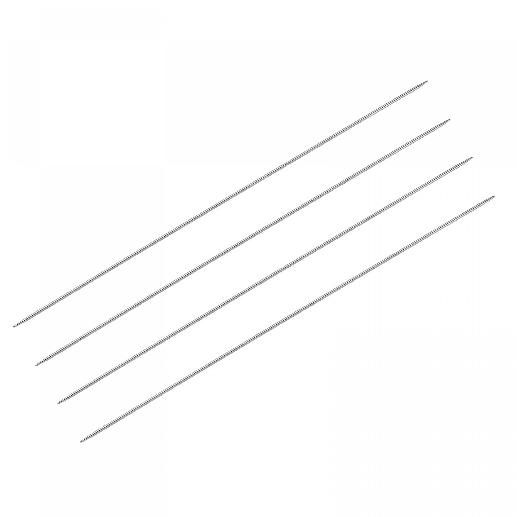 sourcing map 2 Pairs Knitting Needle Set, 1.8mm Diameter 9.84 Inches Length Stainless Steel Double Pointed Sweater Needles for Handmade Projects DIY Knitting