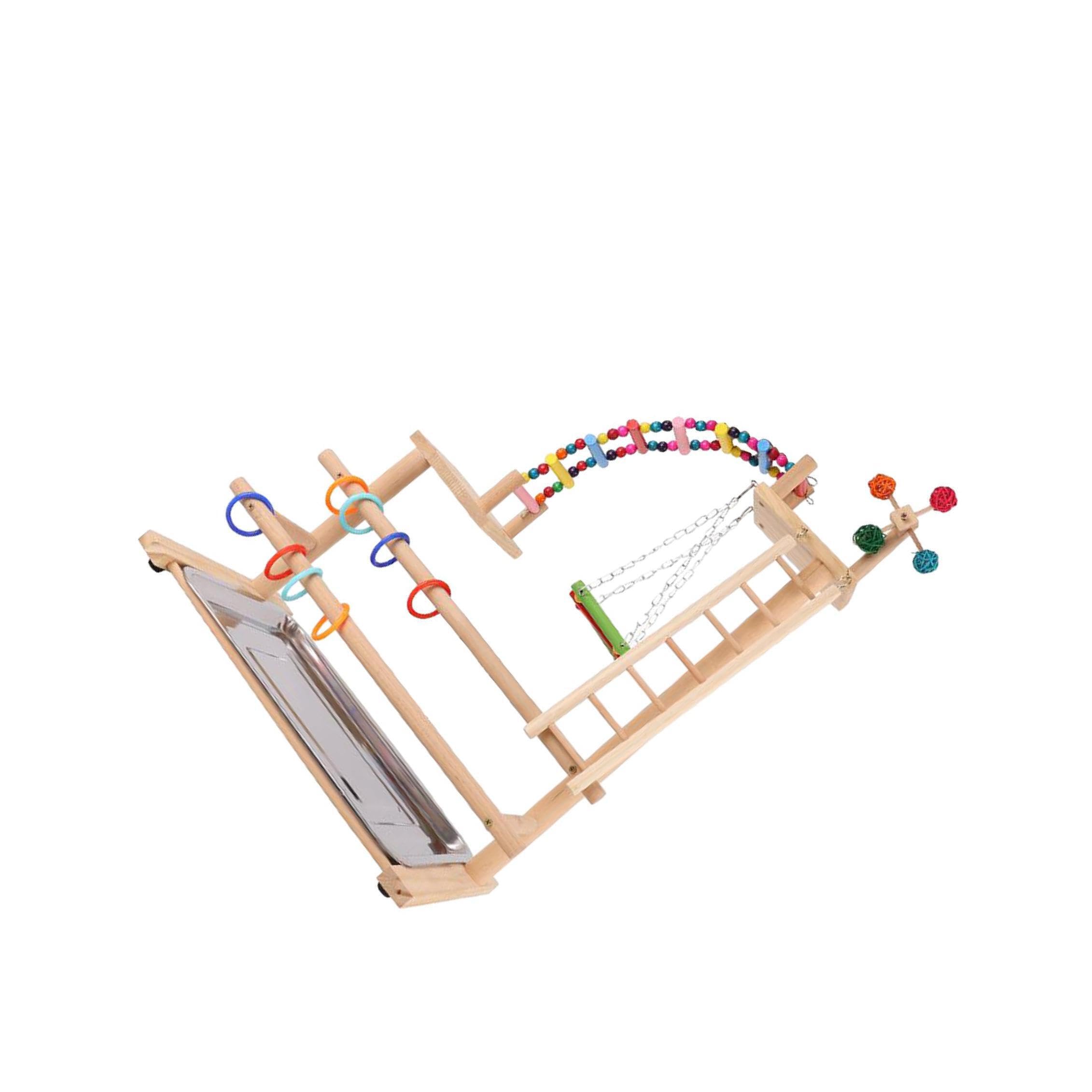Supporto in Legno per Uccelli, Palestra, Parco Giochi per pappagalli, calopsitte, Colibrì, parrocchetti