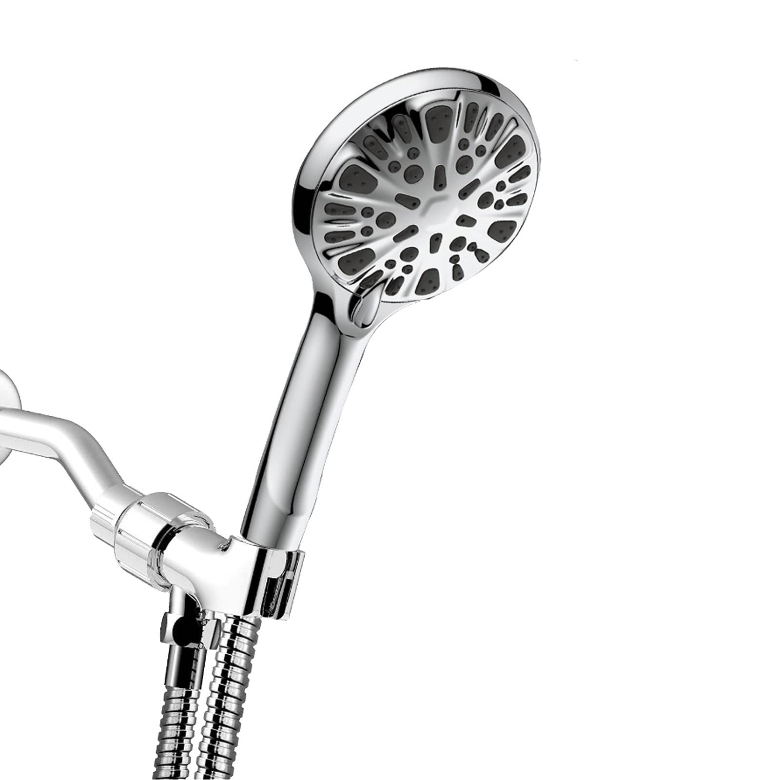 Alcachofa Ducha Alta Presión 9 Modos, ABS Antical Alcachofa de Ducha de Mano con Manguera 1.5M, Soporte, Cromado G1/2 Ajuste Universal Duchas de Baño Alcachofa, Fácil de Instalar