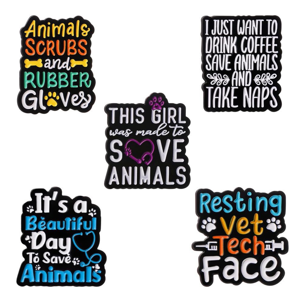 Quotes Enamel Pins It's a Beautiful Day to Save Animal Brooches Protective Cat Dogs Badges Lapel Cat Letter Brooch Pin for Backpacks Badges Clothing Bags Jackets